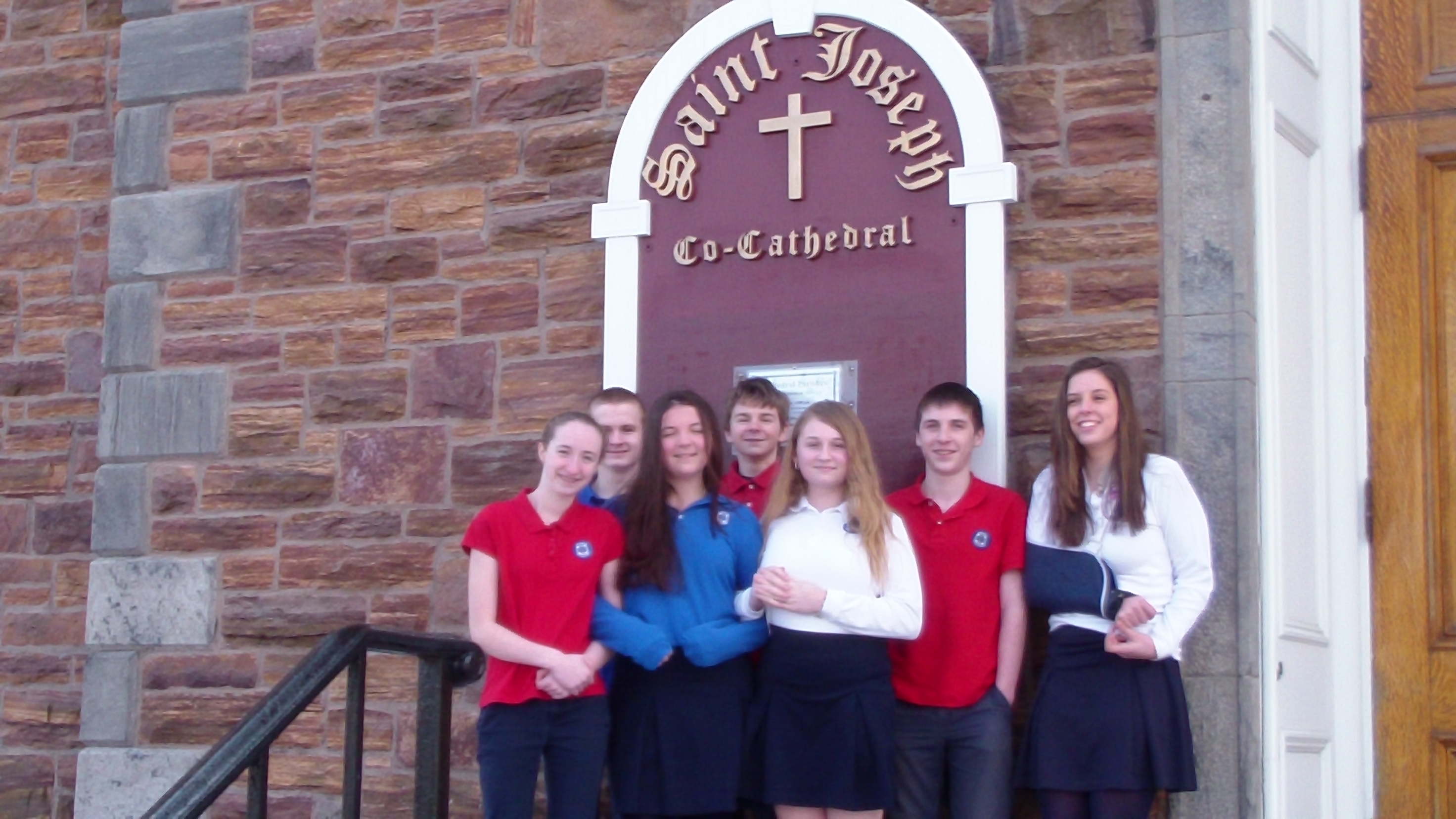 Students attended the Chrism Mass celebrated by Bishop Coyne on Tues. of Holy Week
