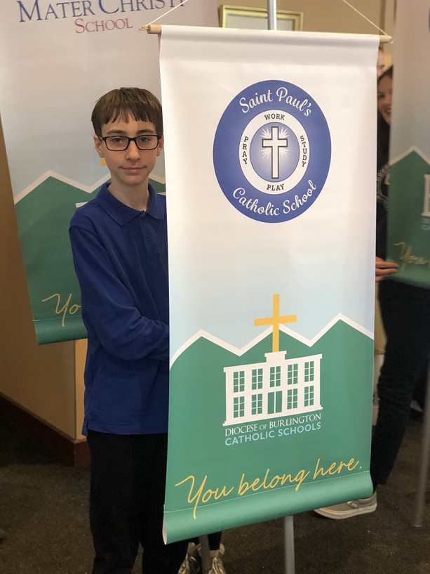 Catholic Schools Week Matt with banner