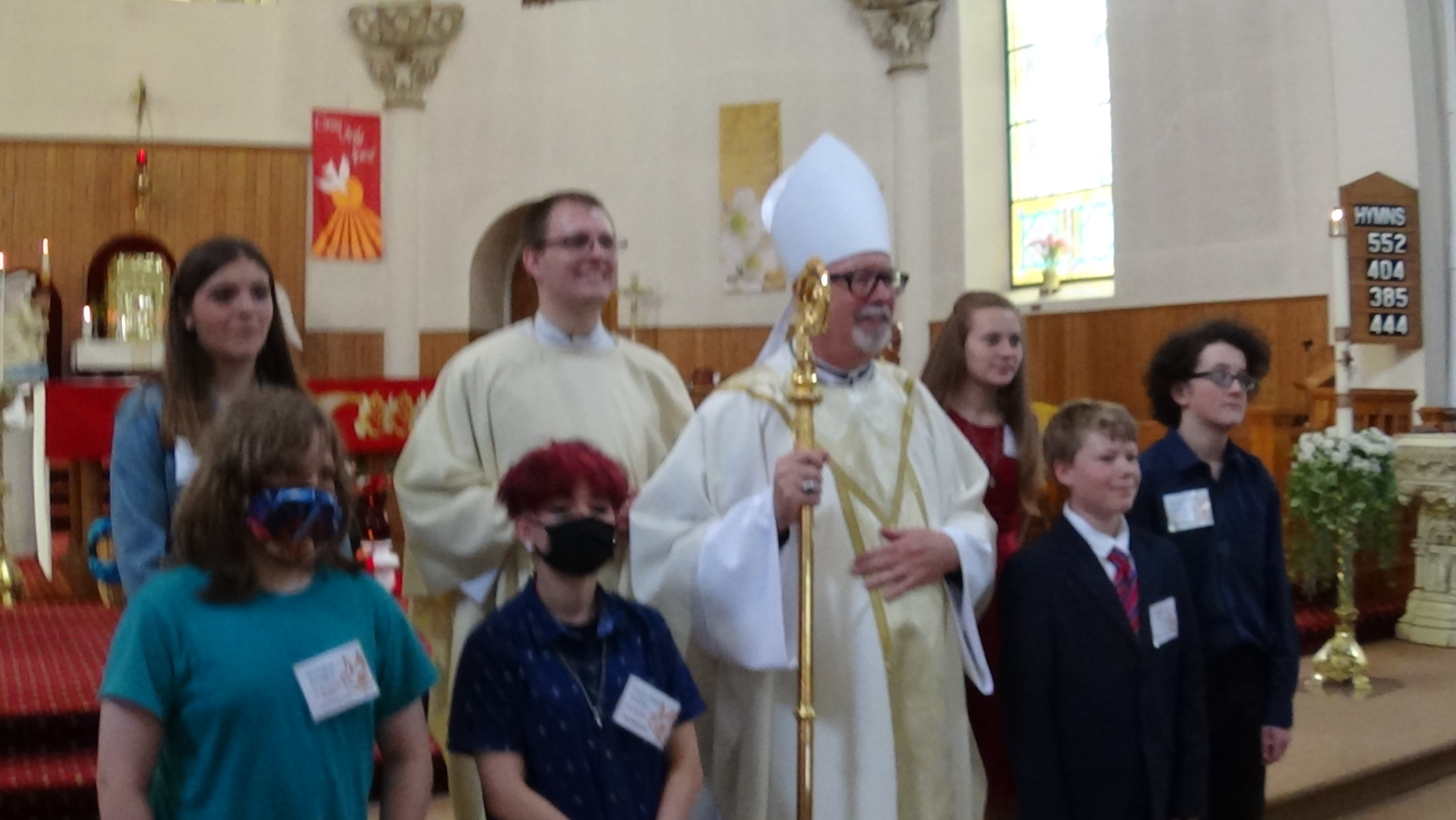 Confirmation for Most Holy Trinity candidates, held at St. Mary's in Newport.  May 15th